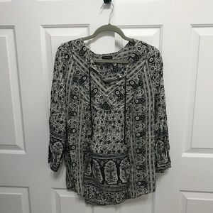 Lucky Brand Bohemian Style Top with Tassels